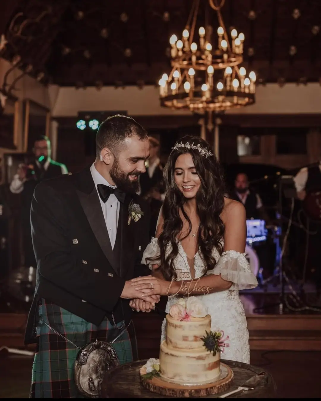 Newlyweds celebrating together